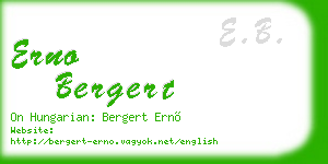 erno bergert business card